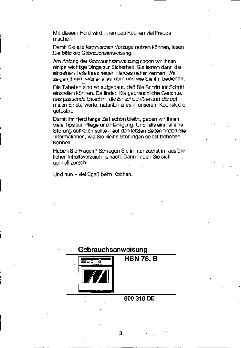 Page 1 de la notice Manuel utilisateur Bosch HBN765B