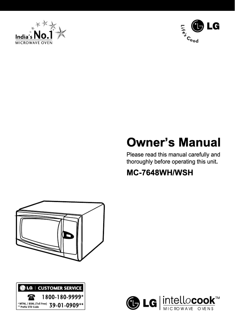 Page 1 de la notice Manuel utilisateur LG MC-7648WH