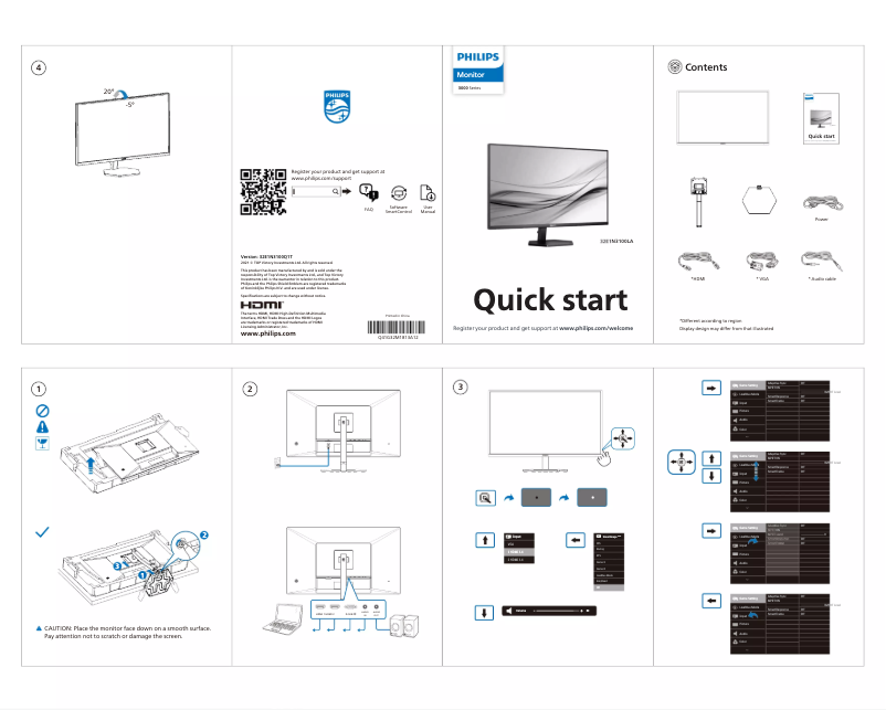 Page n°1 - Guide de démarrage rapide Philips 32E1N3100LA