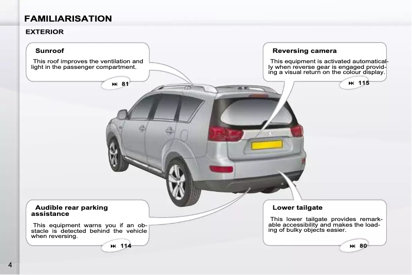 Page 1 de la notice Manuel utilisateur Peugeot 4007 (2007)