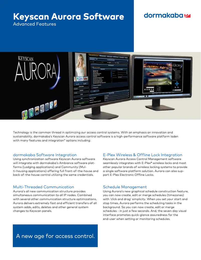 Image de la première page du manuel de l'appareil Keyscan Aurora