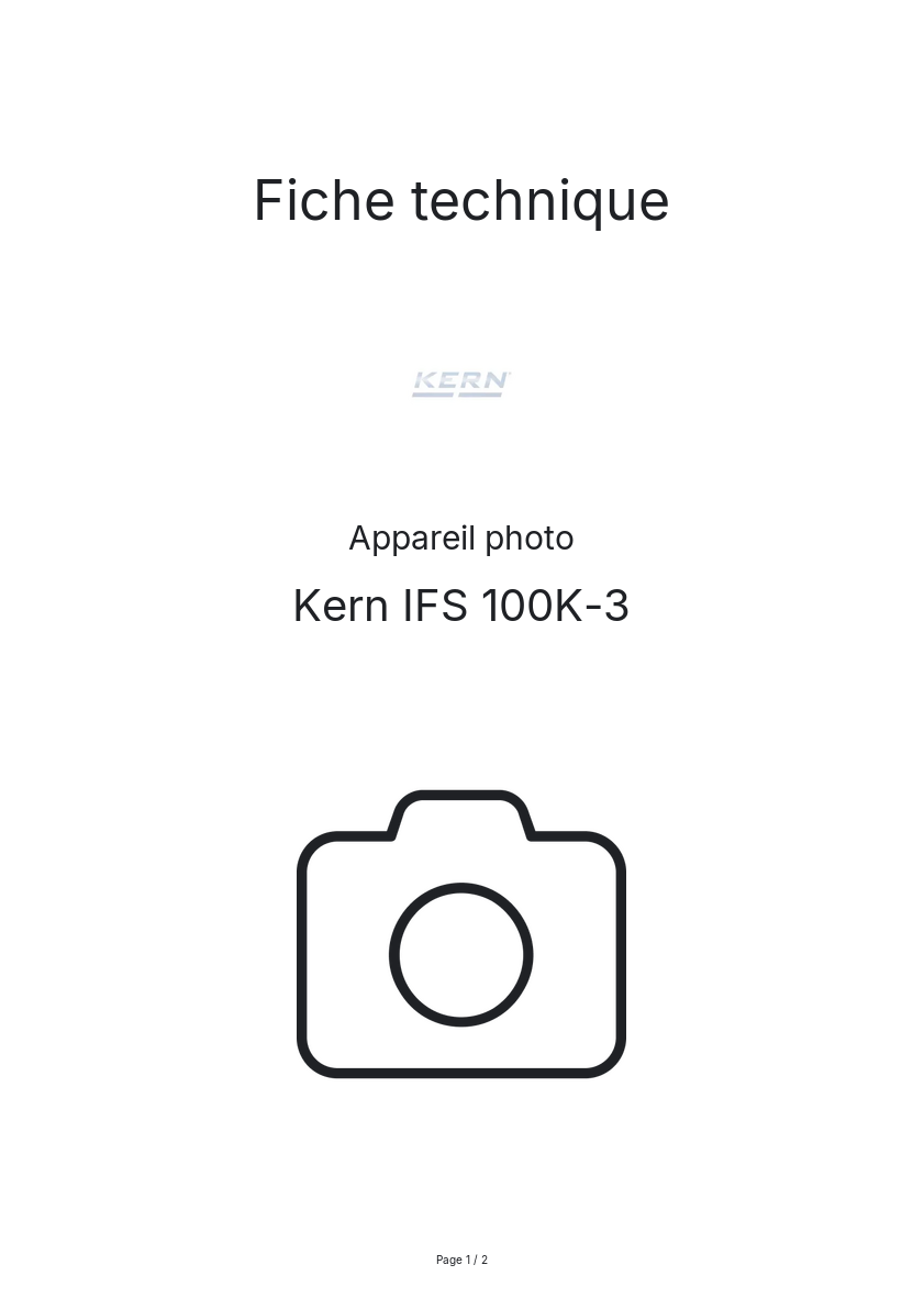 Image de la première page du manuel de l'appareil IFS 100K-3