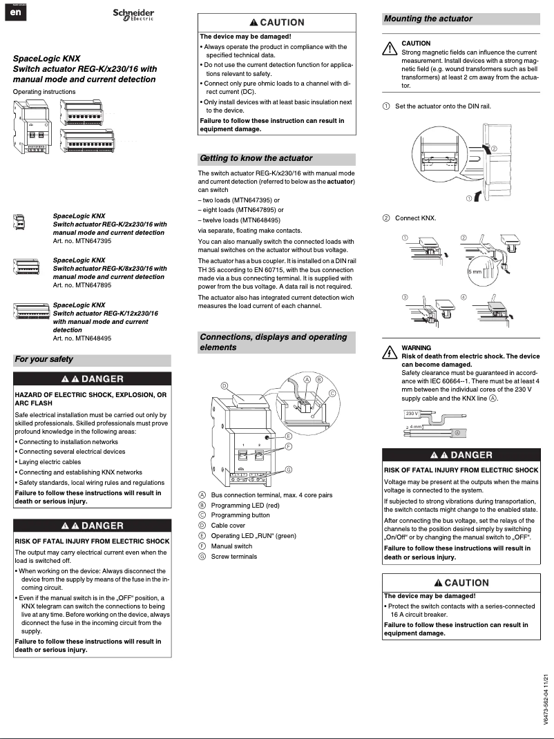 Image de la première page du manuel de l'appareil MTN647395