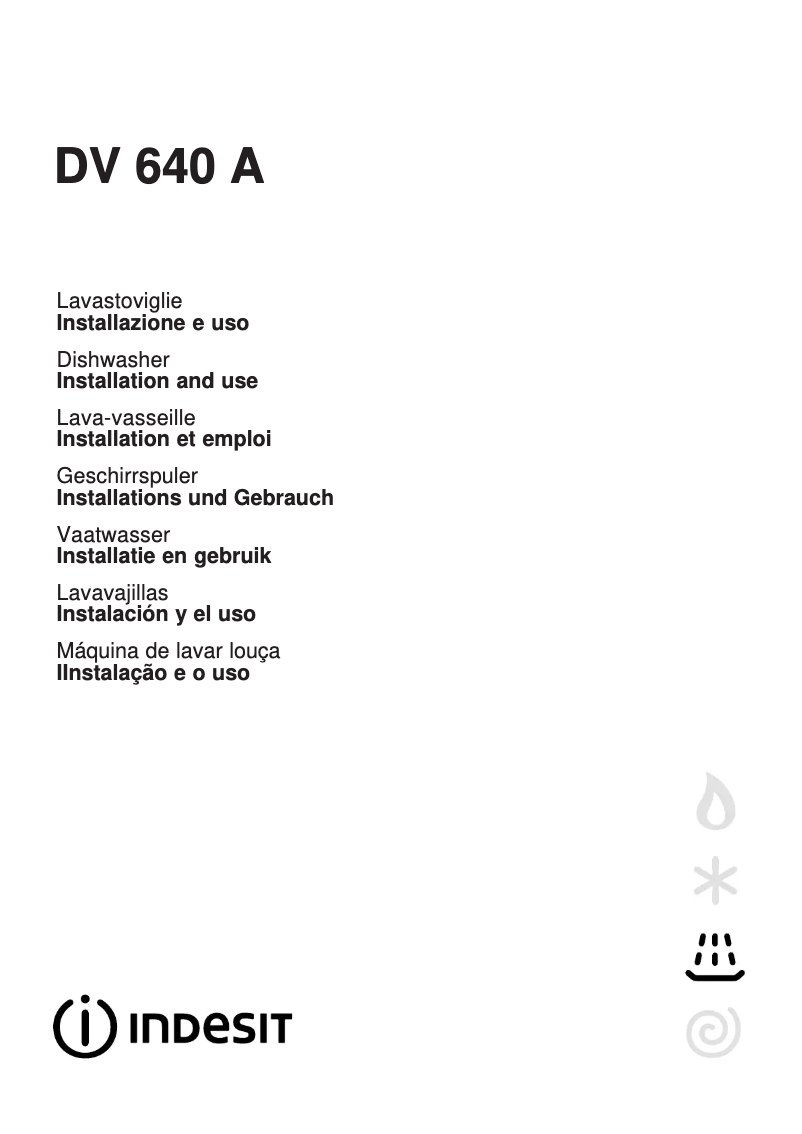 Page 1 de la notice Manuel utilisateur Indesit DV 64 A