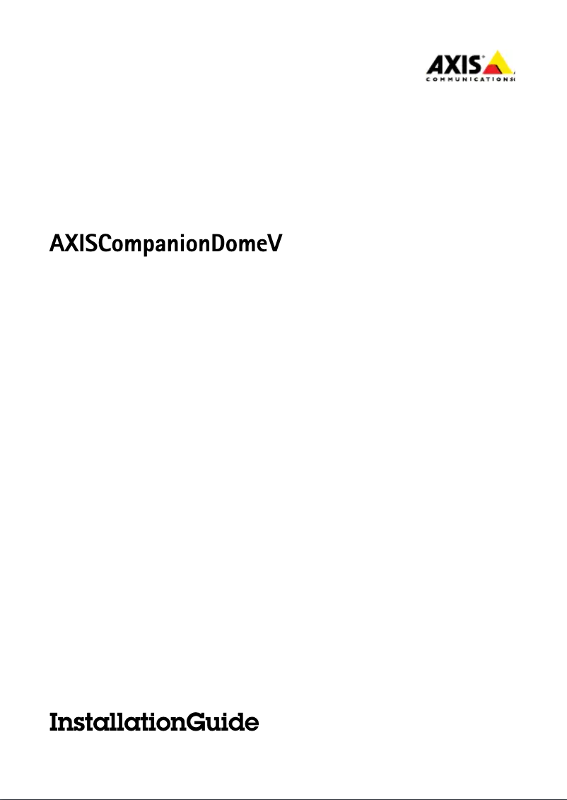 Page 1 de la notice Manuel utilisateur Axis Companion Dome V