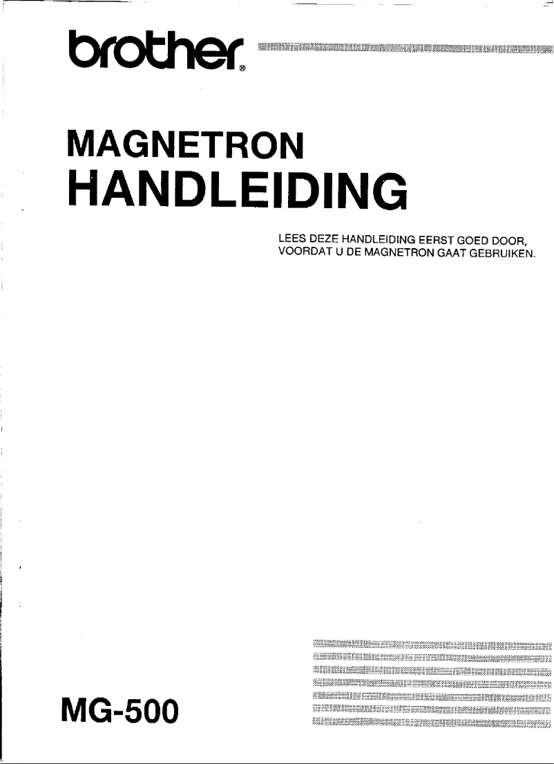 Image de la première page du manuel de l'appareil MG-500