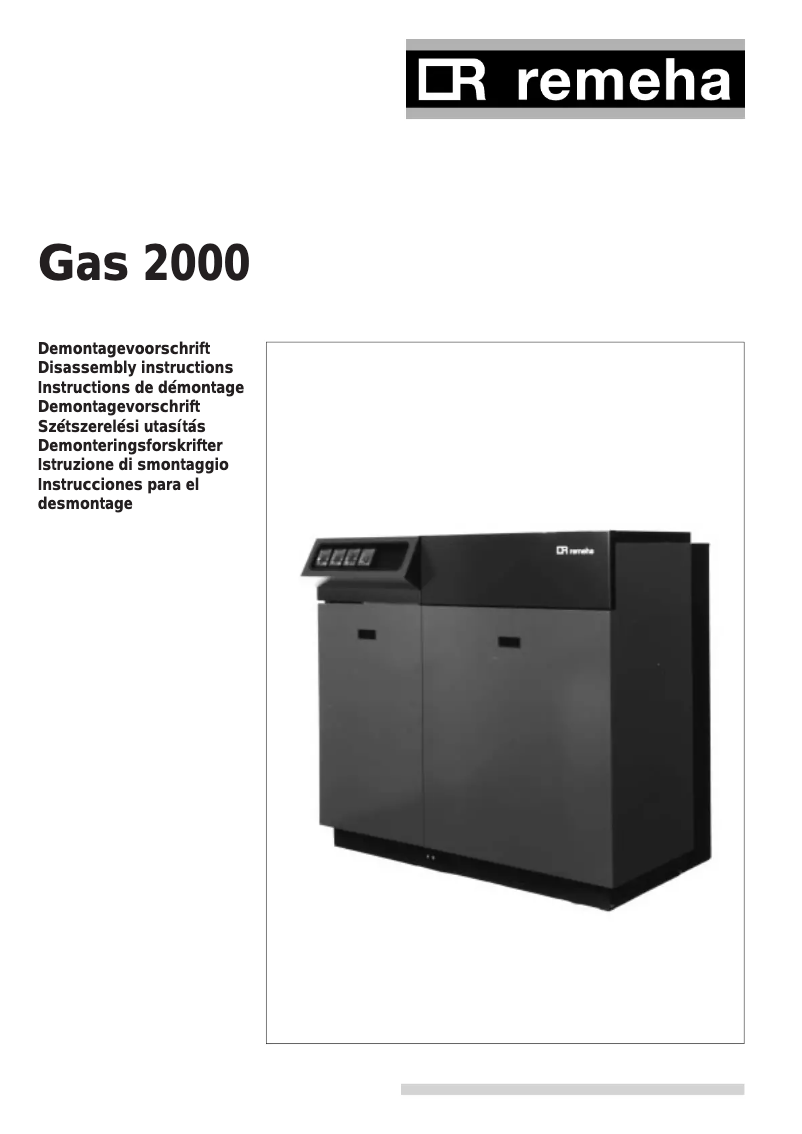Page n°1 - Manuel utilisateur Remeha Gas 2000