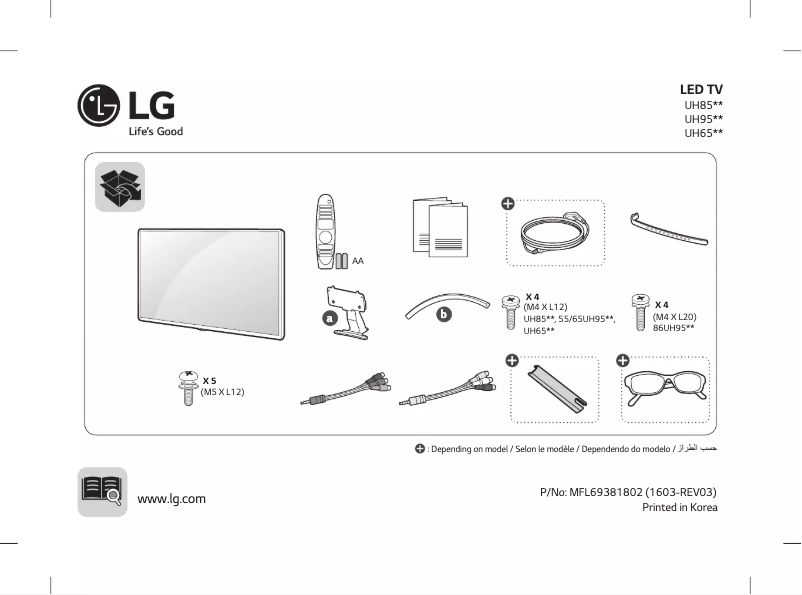 Page n°1 - Manuel utilisateur LG 55UH950T