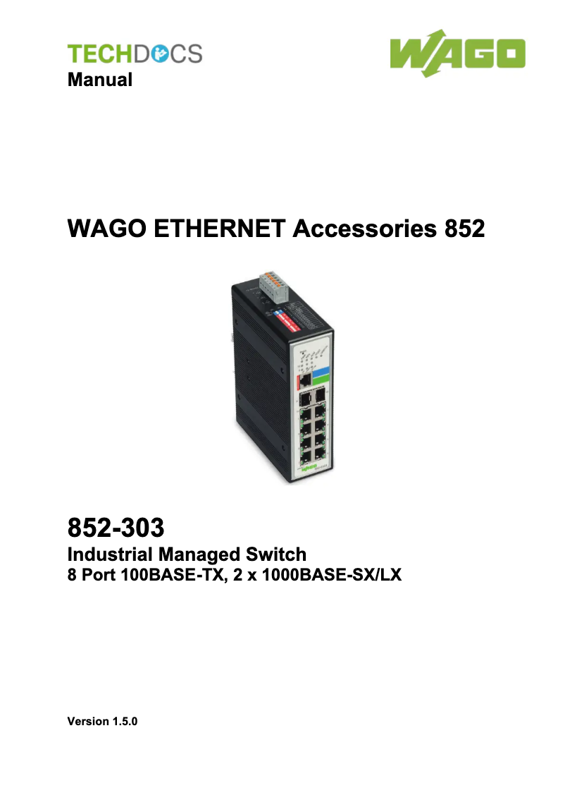 Image de la première page du manuel de l'appareil 852-303