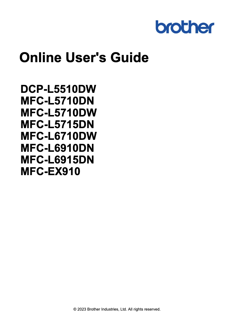 Image de la première page du manuel de l'appareil MFC-L6710DW