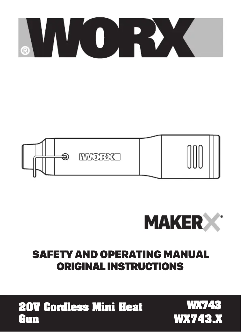 Page n°1 - Manuel utilisateur Worx MakerX WX743.9