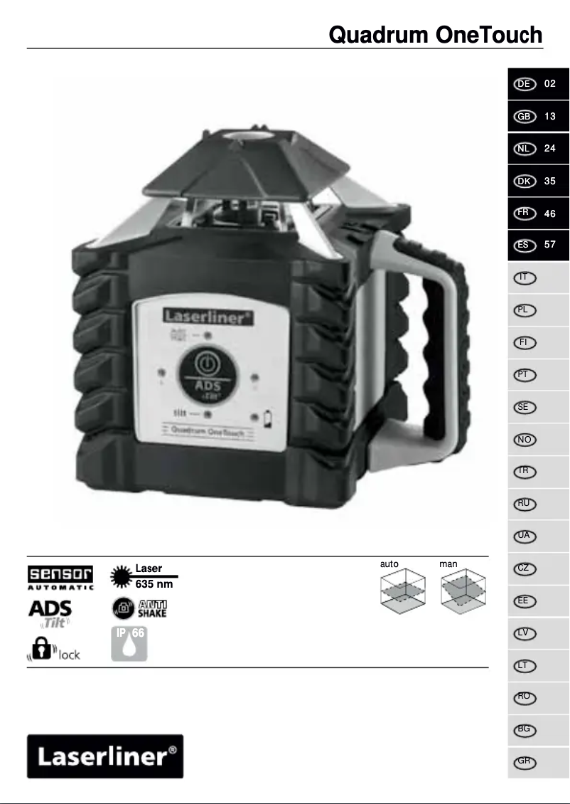 Image de la première page du manuel de l'appareil Quadrum OneTouch 410 S