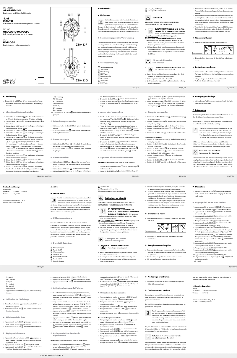 Image de la première page du manuel de l'appareil Z30483F