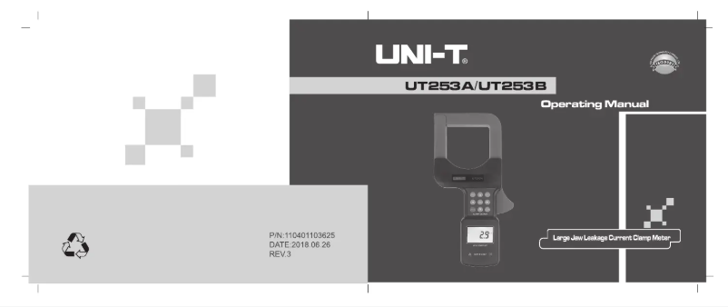 Image de la première page du manuel de l'appareil UT253B