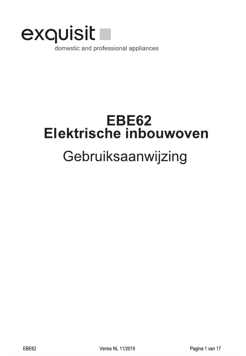 Page 1 de la notice Manuel utilisateur Exquisit EBE62