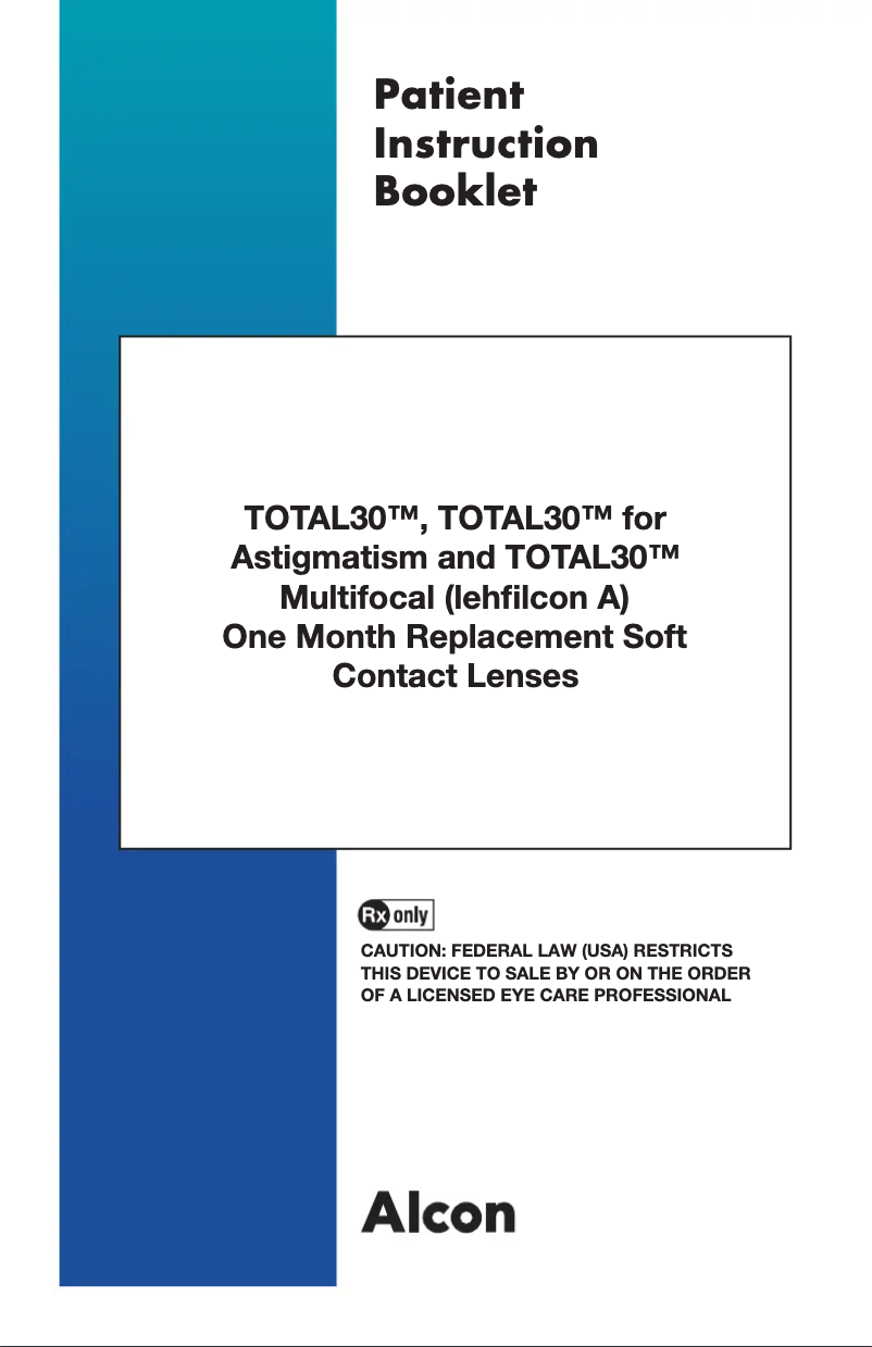 Page 1 de la notice Manuel utilisateur Alcon TOTAL30