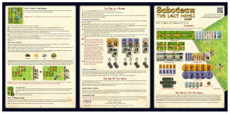 Page 1 de la notice Manuel utilisateur Amigo Saboteur the lost mines