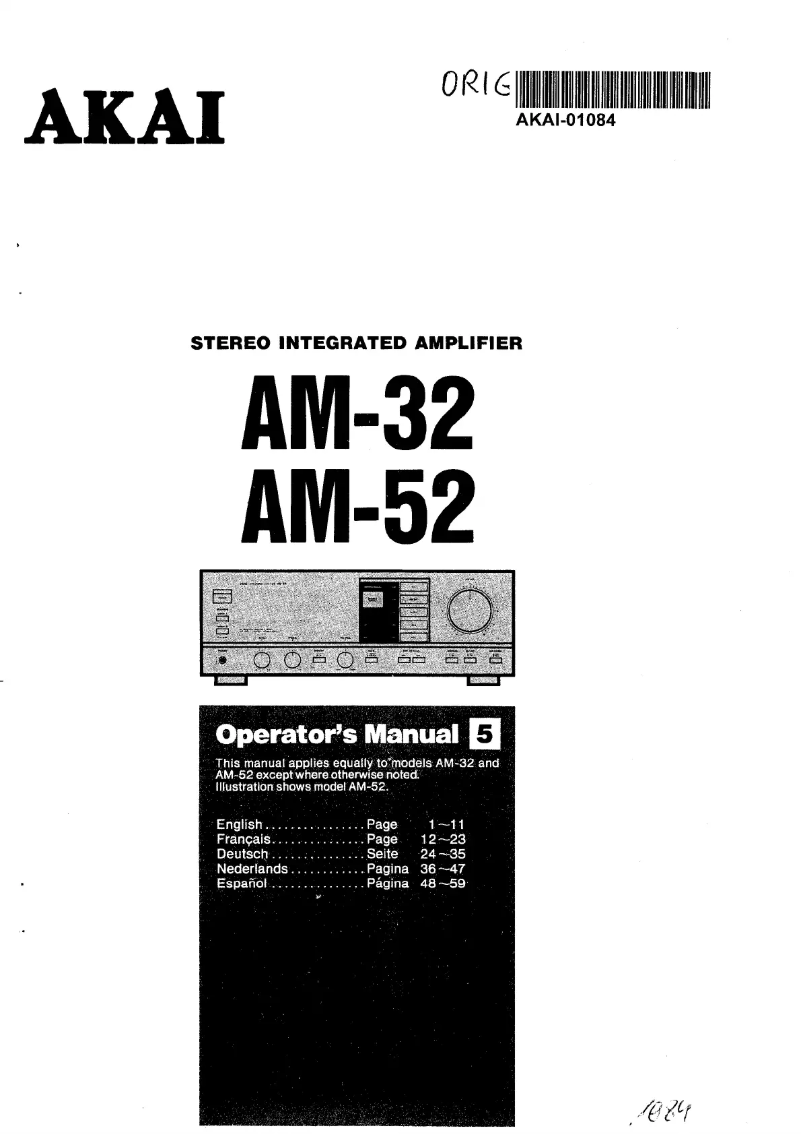 Page n°1 - Manuel utilisateur AKAI AM-52