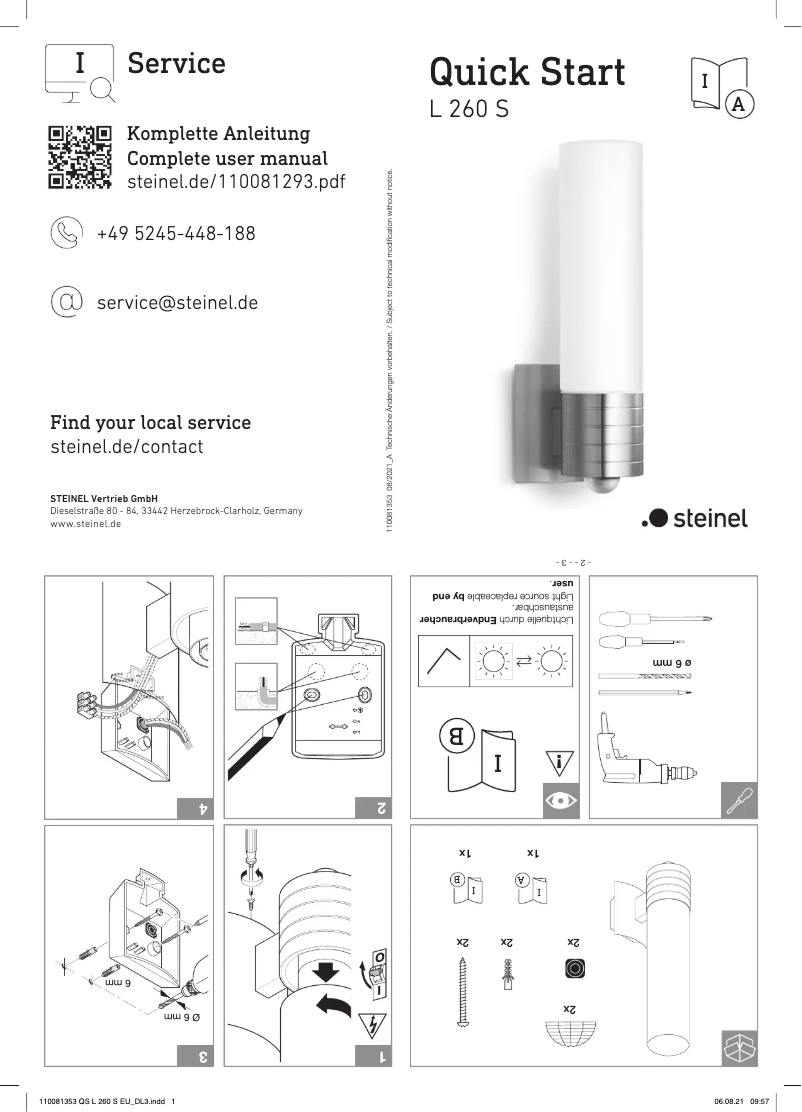 Page n°1 - Guide de démarrage rapide Steinel L 260 S