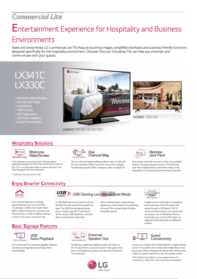 Página 1 del manual Ficha técnica LG 42LX330C