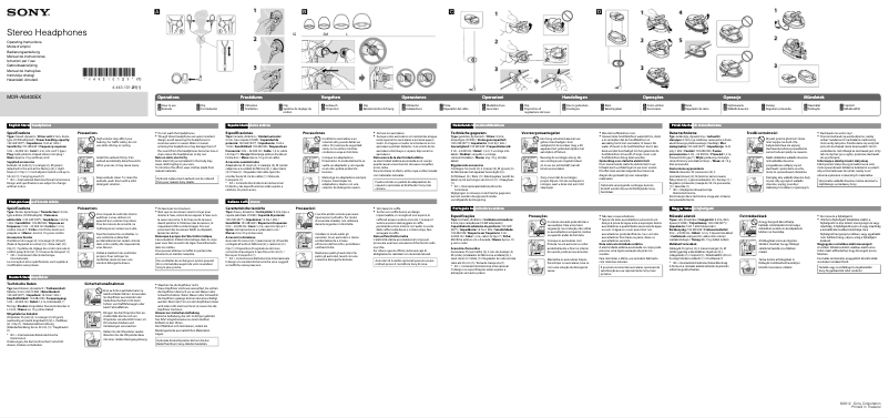 Image de la première page du manuel de l'appareil MDR-AS400EX