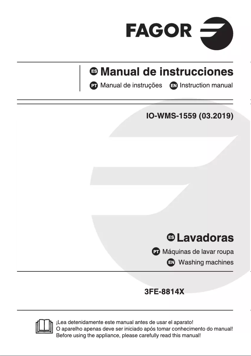 Page 1 of the manual User Manual Fagor 3FE-8814X
