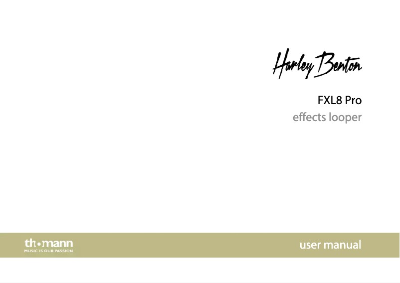 Page n°1 - Manuel utilisateur Harley Benton FXL8 Pro