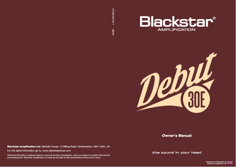 Page n°1 - Manuel utilisateur Blackstar Debut 30E