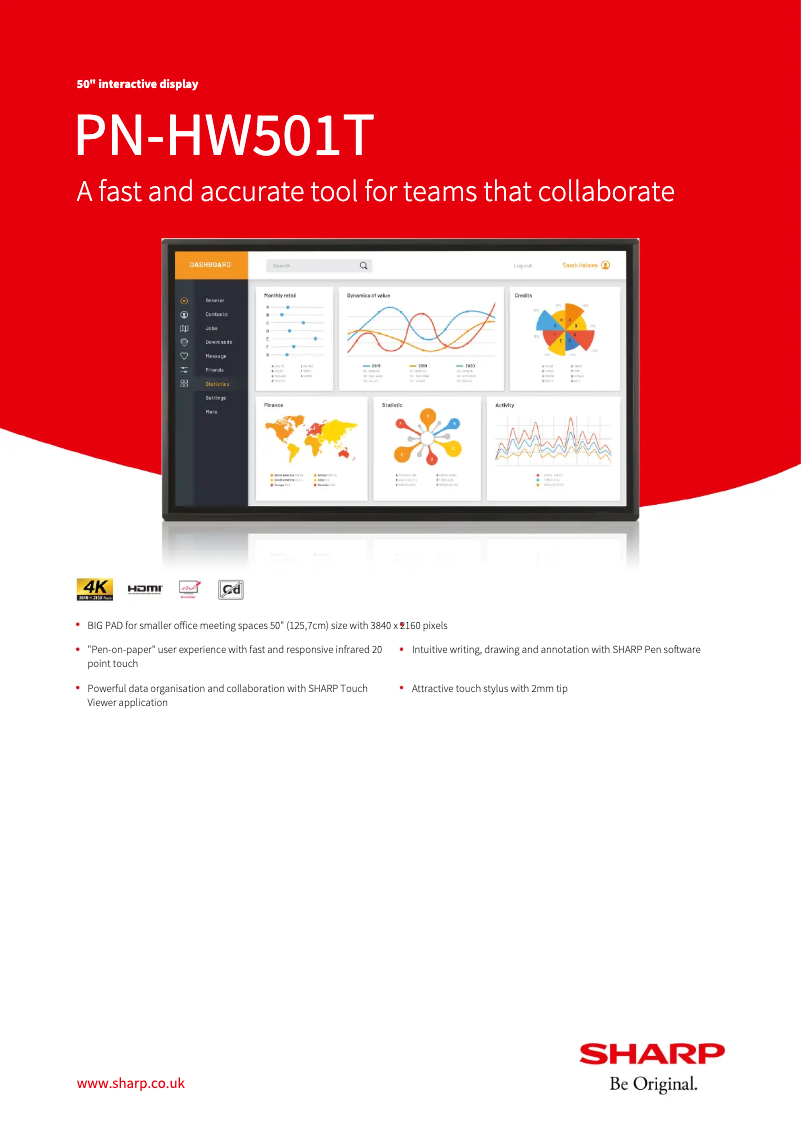 Image de la première page du manuel de l'appareil PN-HW501T