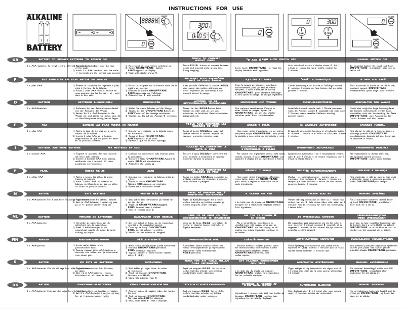 Page n°1 - Manuel utilisateur Salter 1051