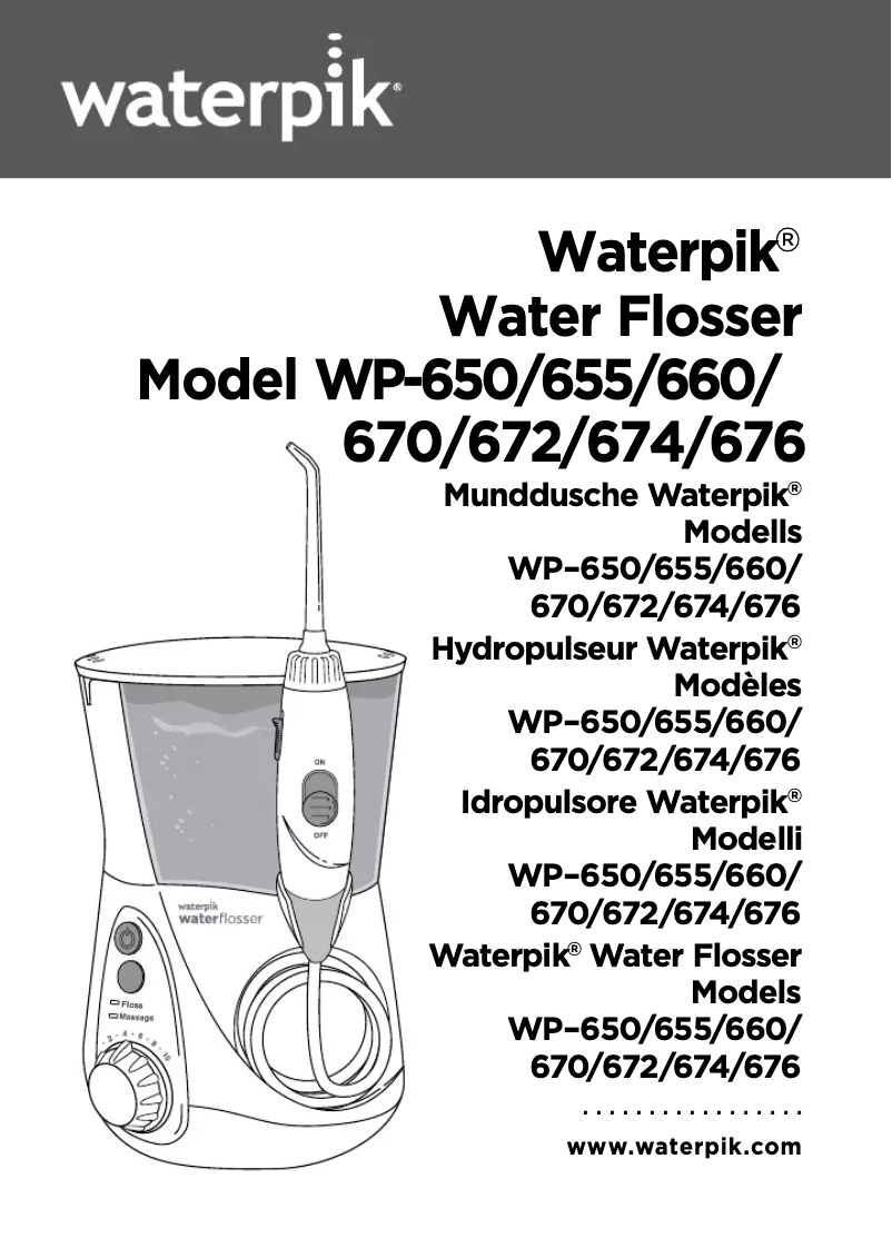 Page 1 de la notice Manuel utilisateur Waterpik WP-674