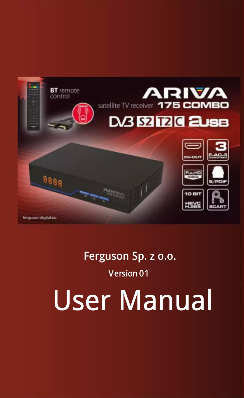 Page 1 de la notice Manuel utilisateur Ferguson Ariva 175Combo