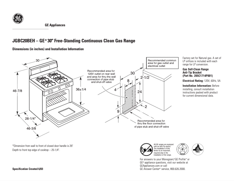 Image de la première page du manuel de l'appareil JGBC20BEHCT