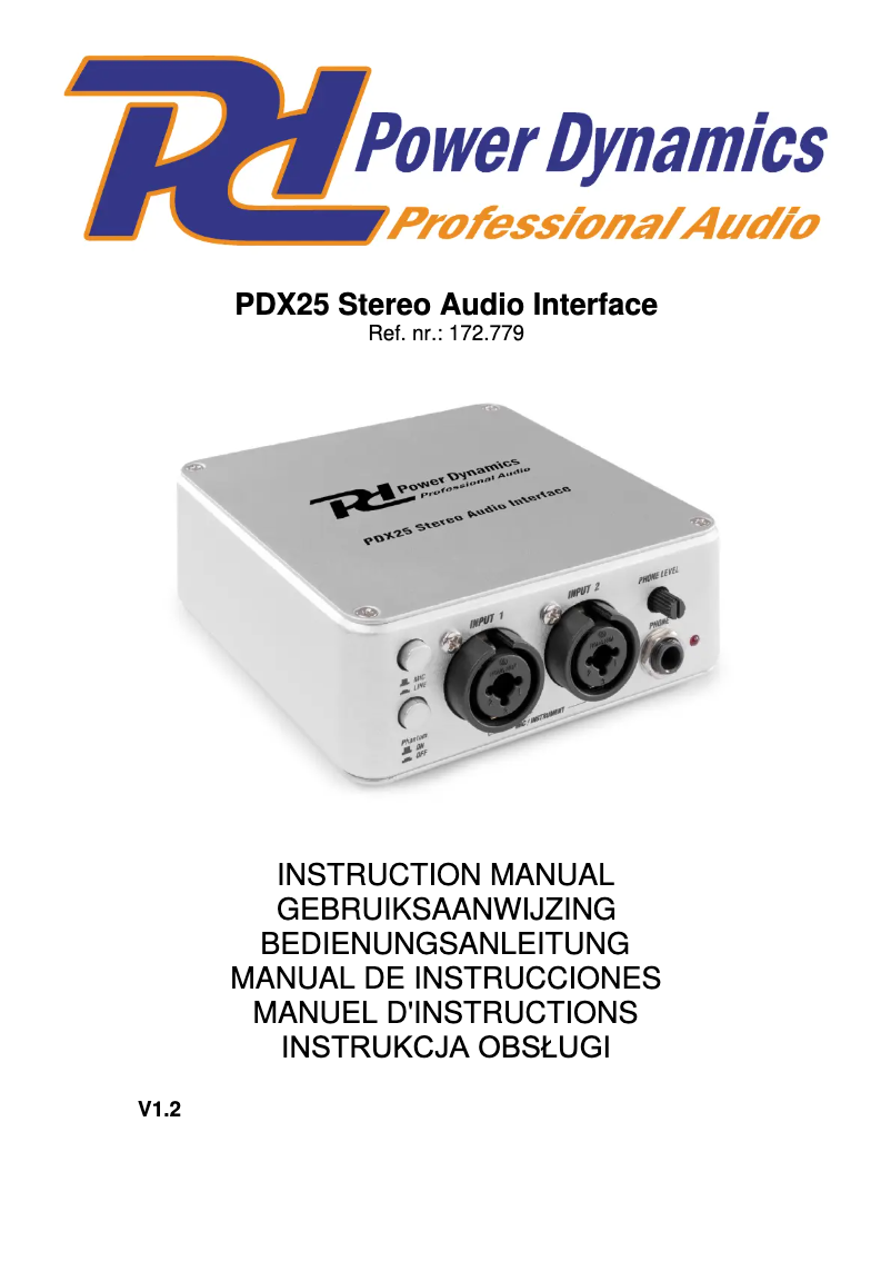 Page 1 de la notice Manuel utilisateur Power Dynamics PDX25