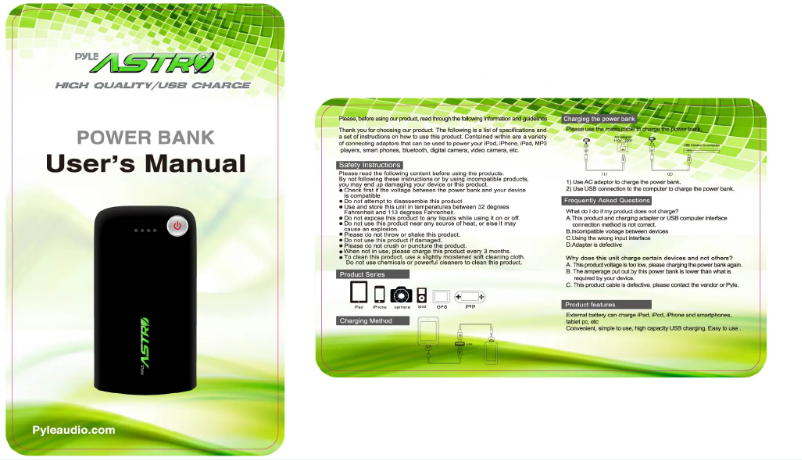 Page 1 de la notice Manuel utilisateur Pyle PBC5000BK