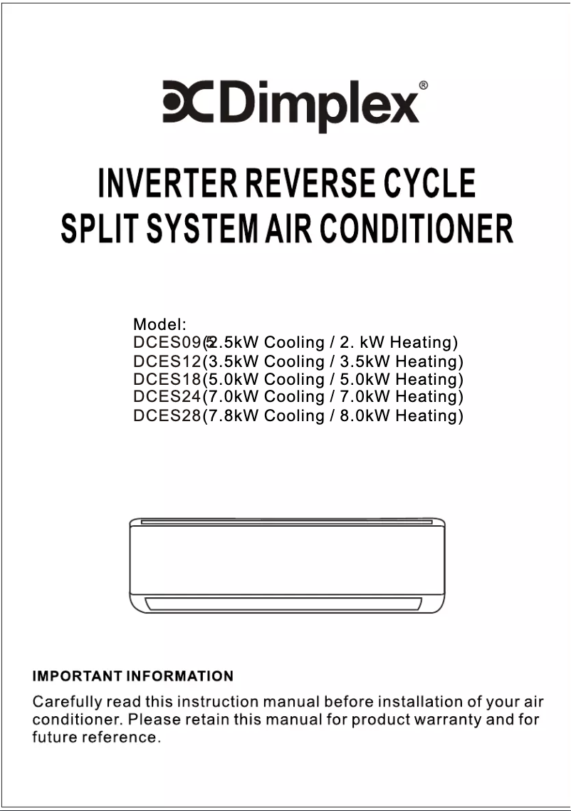 Página 1 del manual Manual de instrucciones Dimplex DCES12