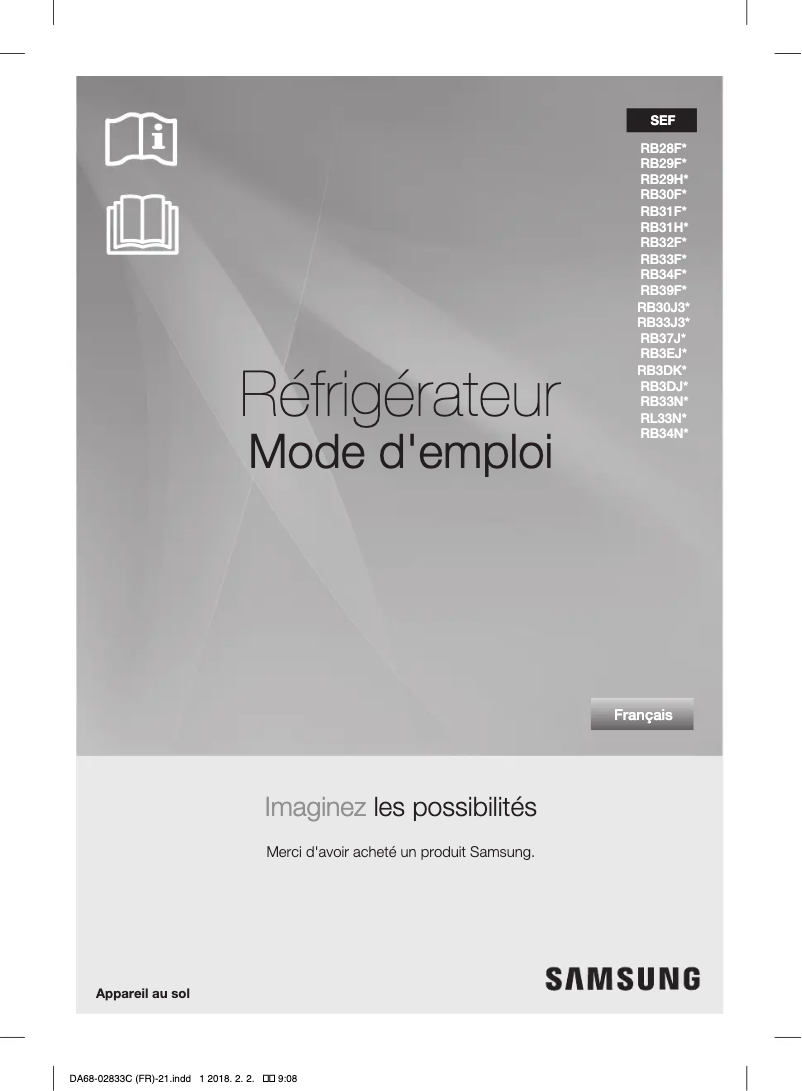 Página 1 del manual Manual de usuario Samsung RB33J3315SS