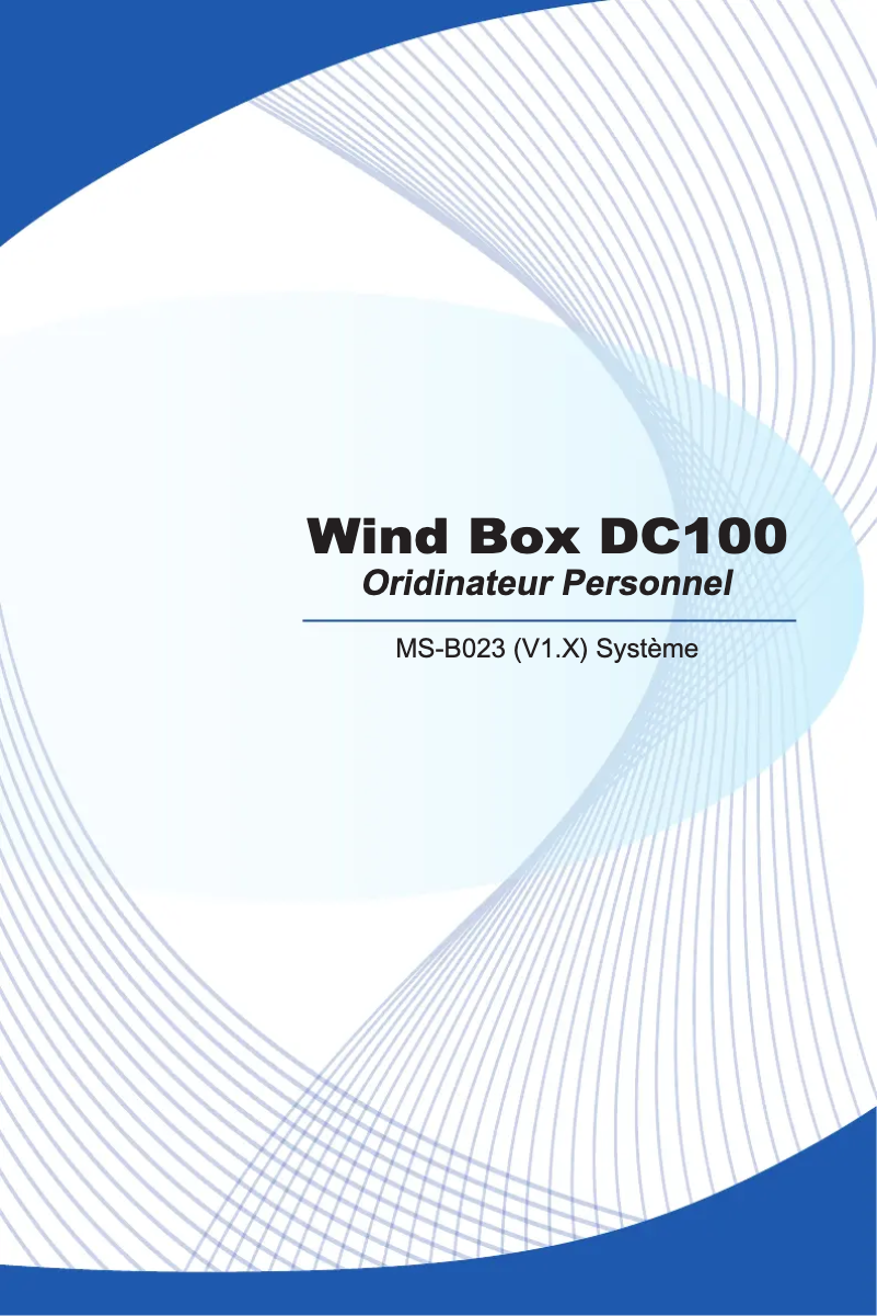 Page 1 de la notice Manuel utilisateur MSI Wind Box DC100