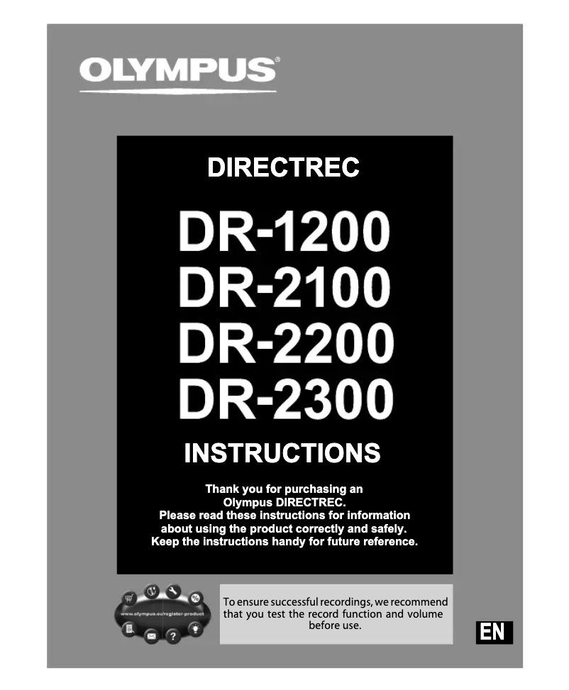 Page n°1 - Manuel utilisateur Olympus DR-1200