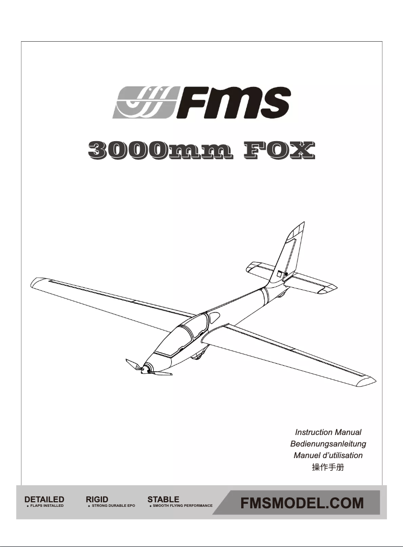Page 1 de la notice Manuel utilisateur FMS Fox Glider