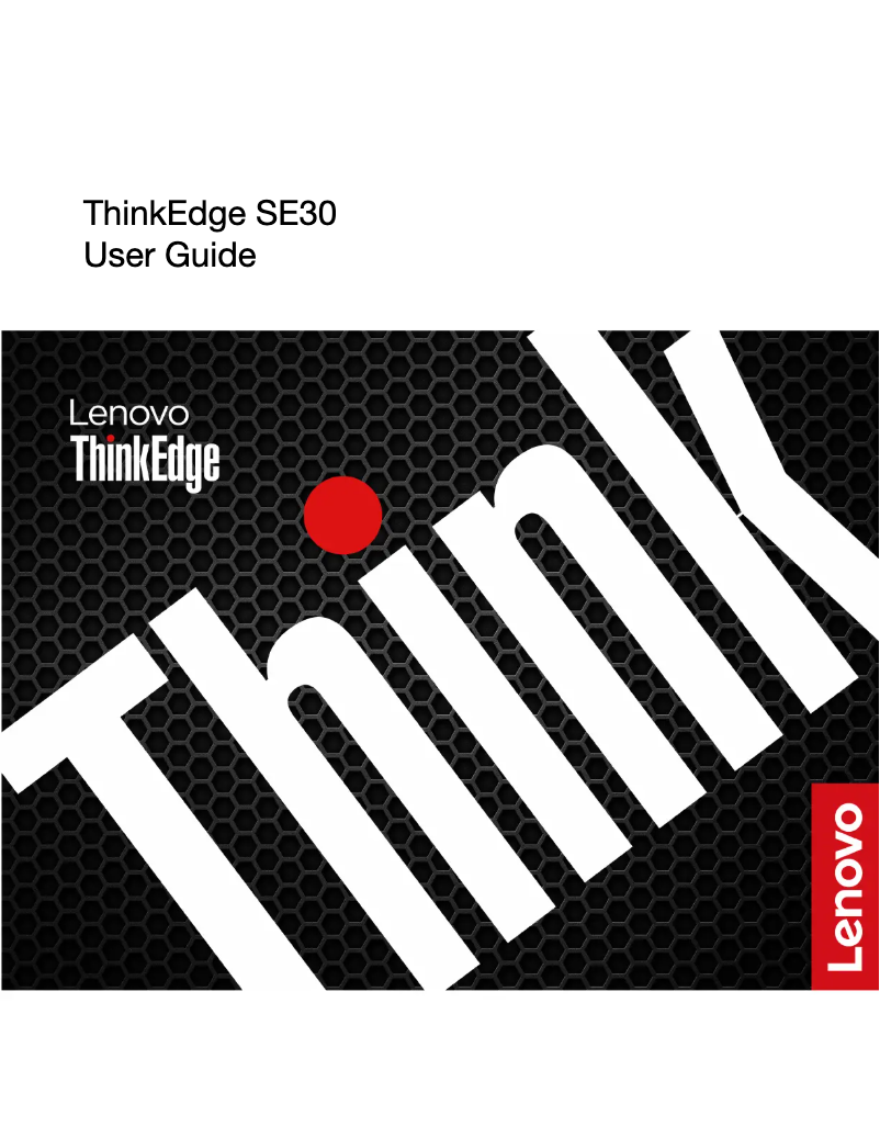 Imagen de la primera página del manual del dispositivo ThinkEdge SE30