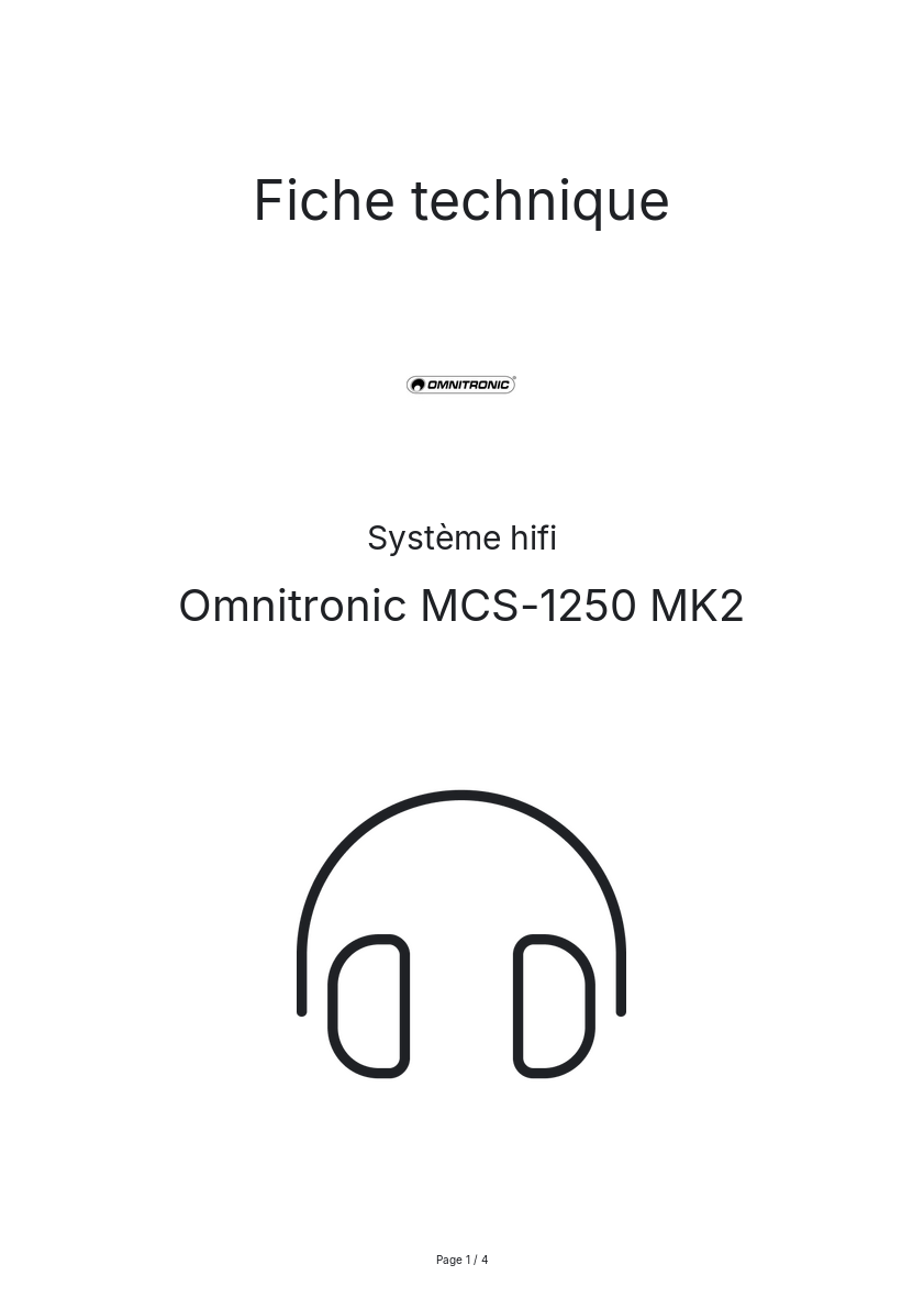 Image de la première page du manuel de l'appareil MCS-1250 MK2