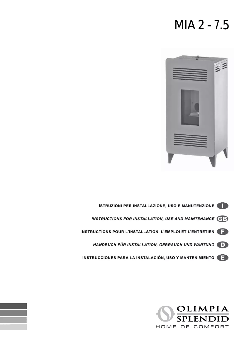 Page 1 de la notice Manuel utilisateur Olimpia Splendid MIA 2 7.5