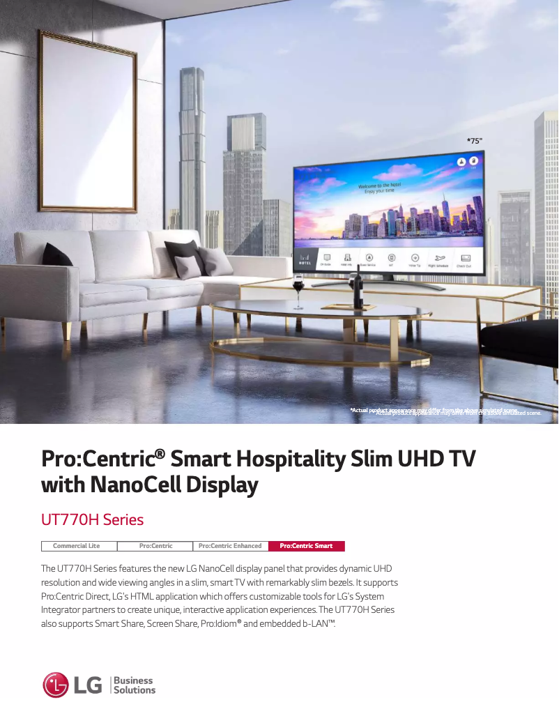 Image de la première page du manuel de l'appareil 49UT770H