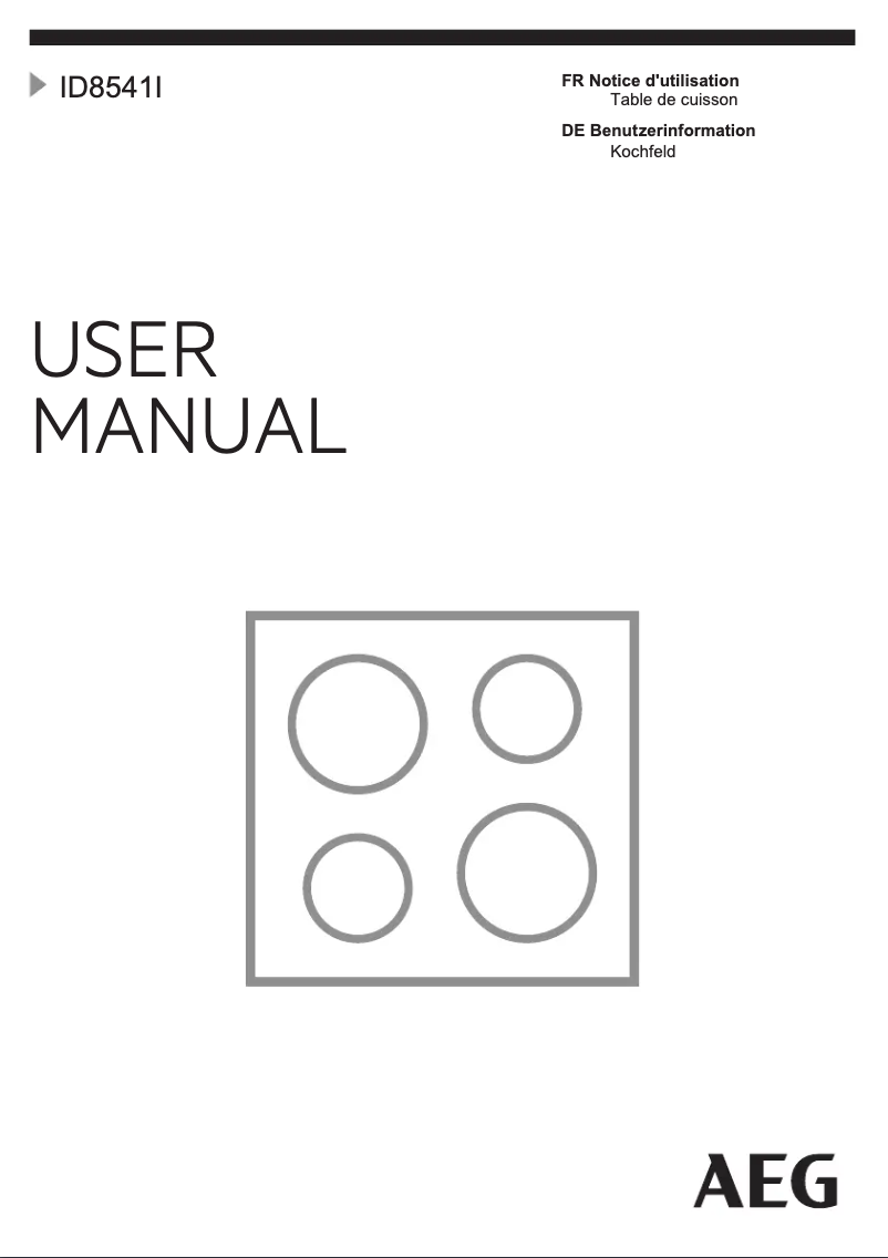 Page 1 de la notice Manuel utilisateur AEG ID8541I