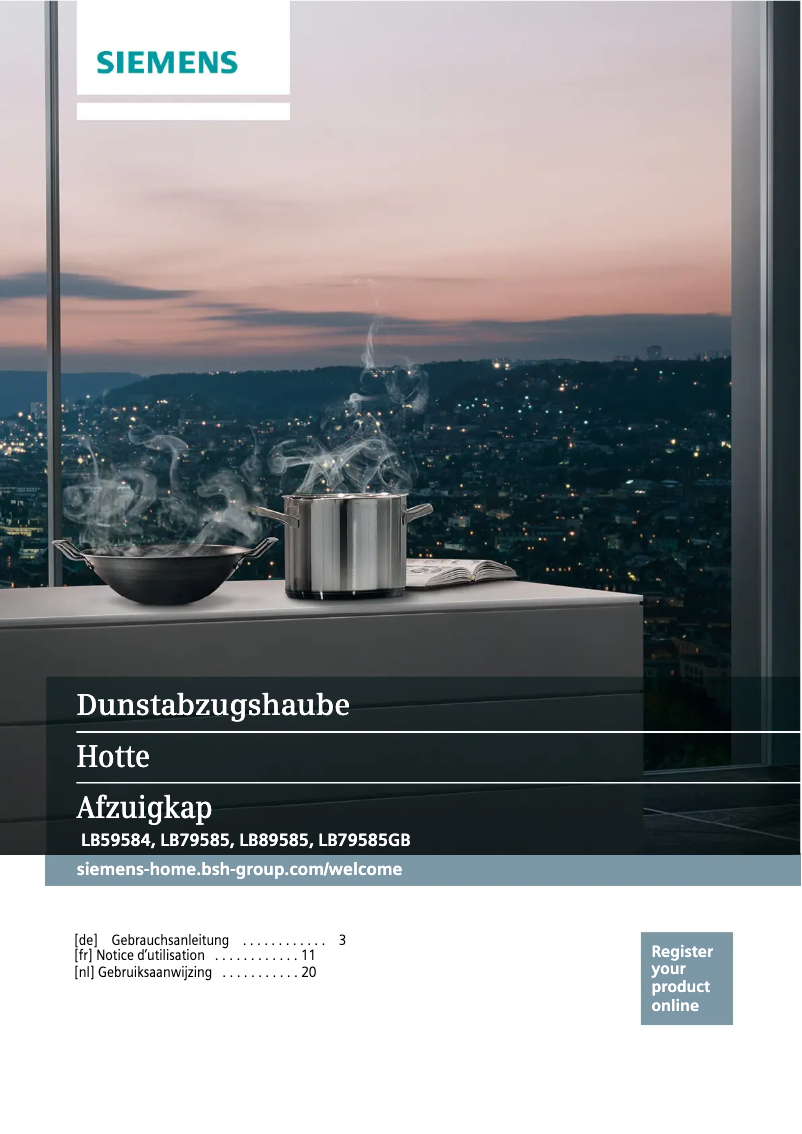 Page 1 de la notice Manuel utilisateur Siemens LB79585GB