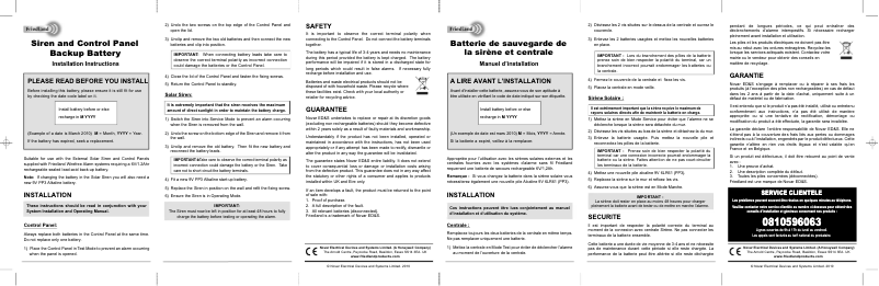 Page 1 de la notice Manuel utilisateur Friedland HW10F
