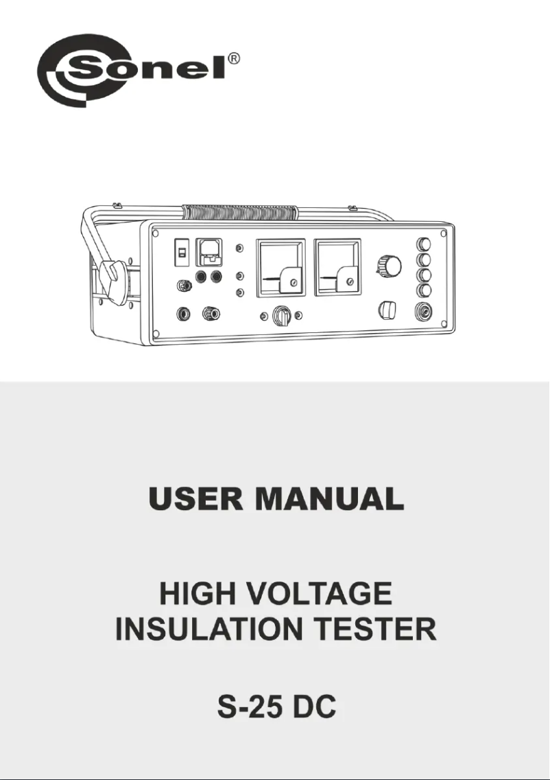Page n°1 - Manuel utilisateur Sonel S-25 DC