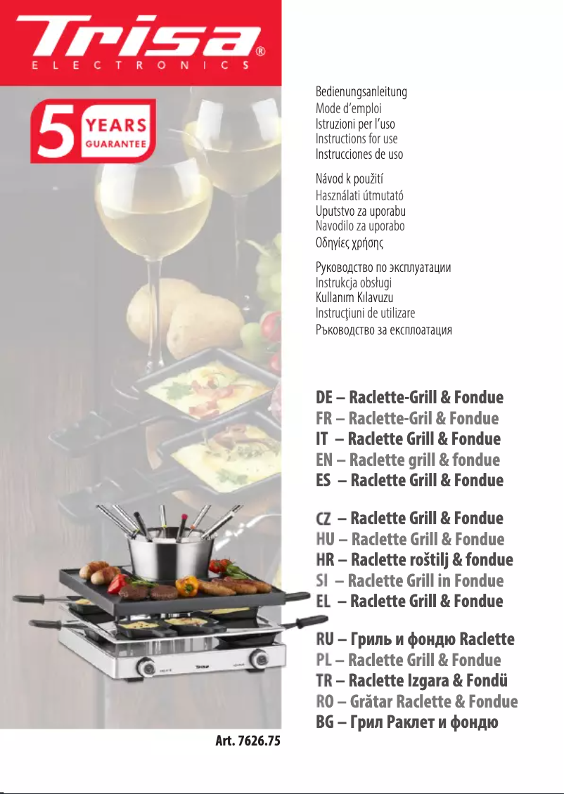 Image de la première page du manuel de l'appareil Fondue Fusion 7626.75