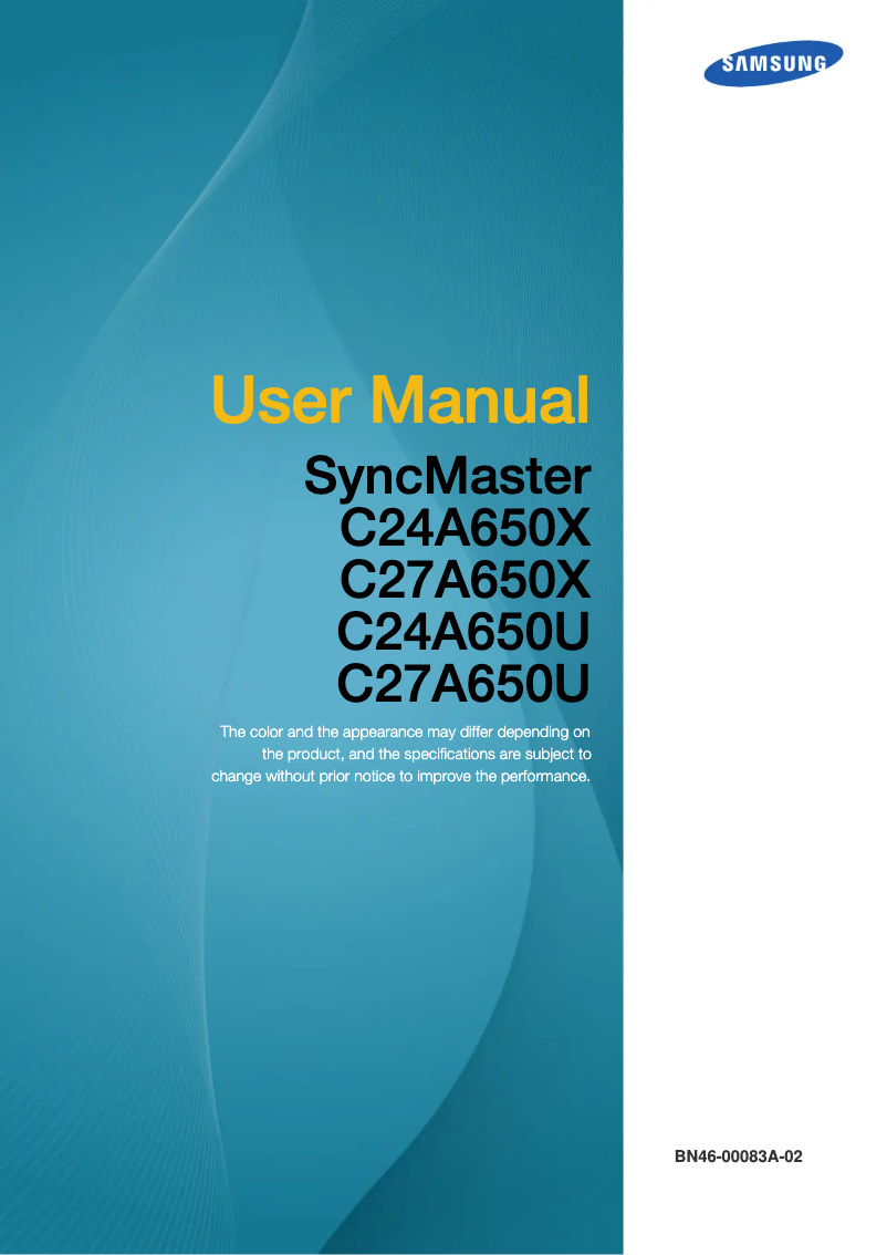 Image de la première page du manuel de l'appareil SyncMaster C27A650X